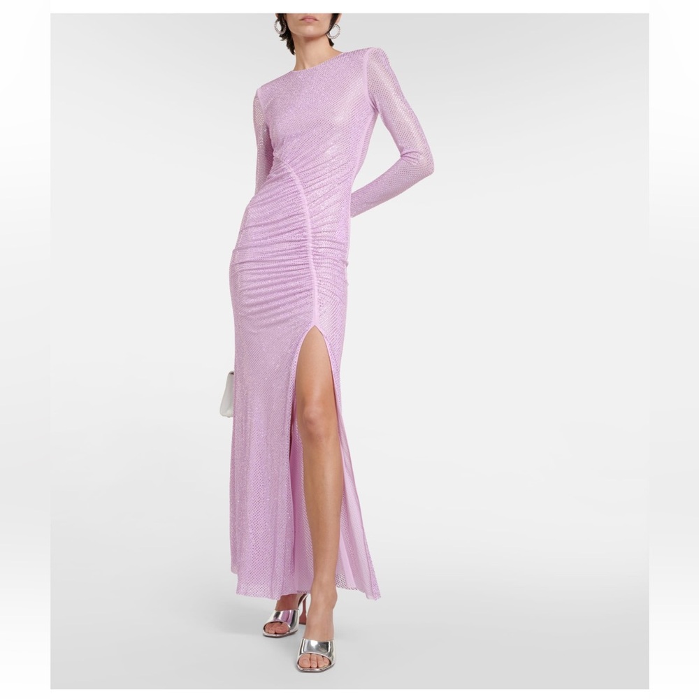 Self-Portrait Lilac Long Sleeve Dress